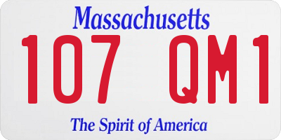 MA license plate 107QM1