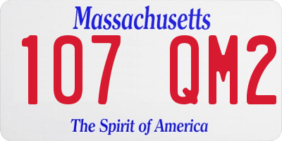 MA license plate 107QM2