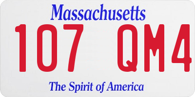 MA license plate 107QM4