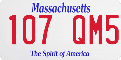 MA license plate 107QM5
