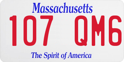 MA license plate 107QM6
