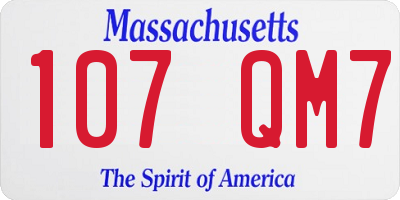 MA license plate 107QM7