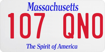 MA license plate 107QN0