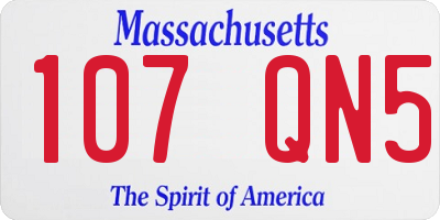 MA license plate 107QN5