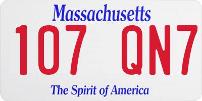 MA license plate 107QN7