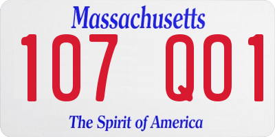 MA license plate 107QO1
