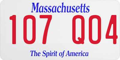 MA license plate 107QO4