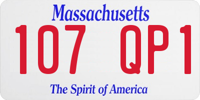 MA license plate 107QP1