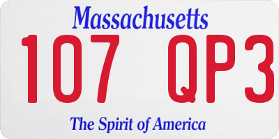 MA license plate 107QP3