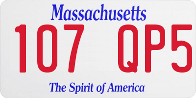 MA license plate 107QP5