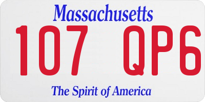 MA license plate 107QP6