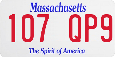 MA license plate 107QP9