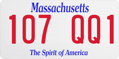 MA license plate 107QQ1