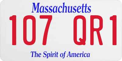 MA license plate 107QR1