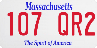 MA license plate 107QR2