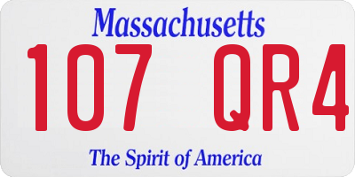 MA license plate 107QR4