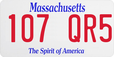 MA license plate 107QR5