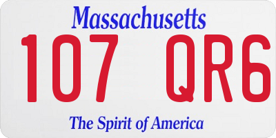 MA license plate 107QR6
