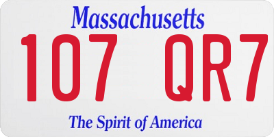 MA license plate 107QR7