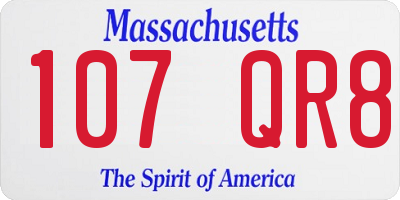 MA license plate 107QR8