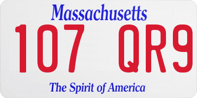 MA license plate 107QR9