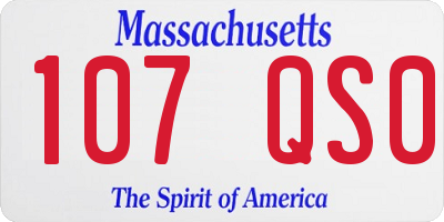 MA license plate 107QS0