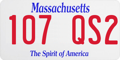MA license plate 107QS2