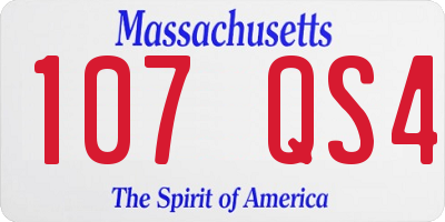 MA license plate 107QS4