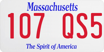 MA license plate 107QS5