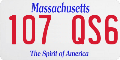 MA license plate 107QS6