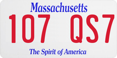 MA license plate 107QS7