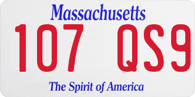 MA license plate 107QS9