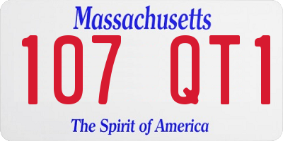 MA license plate 107QT1