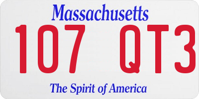 MA license plate 107QT3