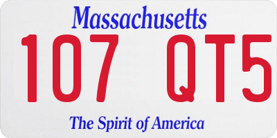 MA license plate 107QT5