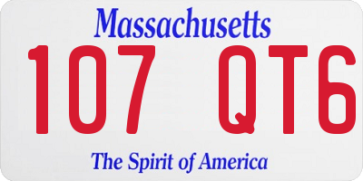 MA license plate 107QT6