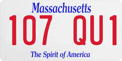 MA license plate 107QU1