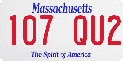 MA license plate 107QU2