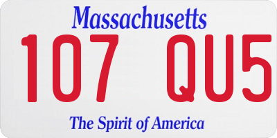 MA license plate 107QU5
