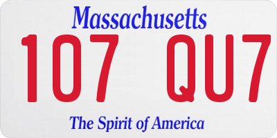 MA license plate 107QU7