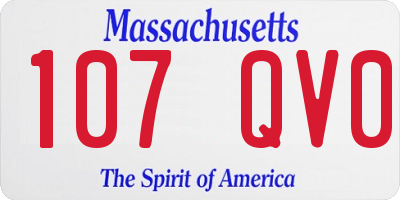 MA license plate 107QV0