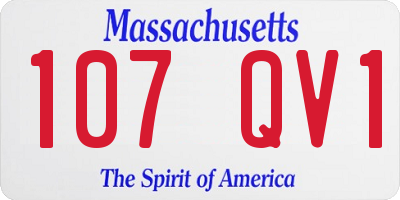 MA license plate 107QV1
