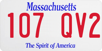 MA license plate 107QV2