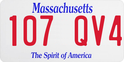 MA license plate 107QV4