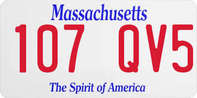 MA license plate 107QV5