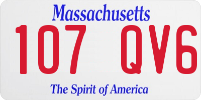 MA license plate 107QV6