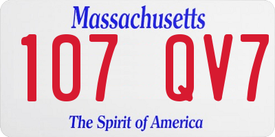 MA license plate 107QV7