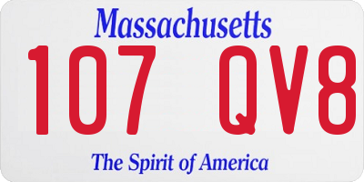 MA license plate 107QV8