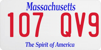 MA license plate 107QV9