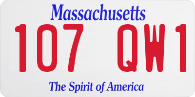 MA license plate 107QW1